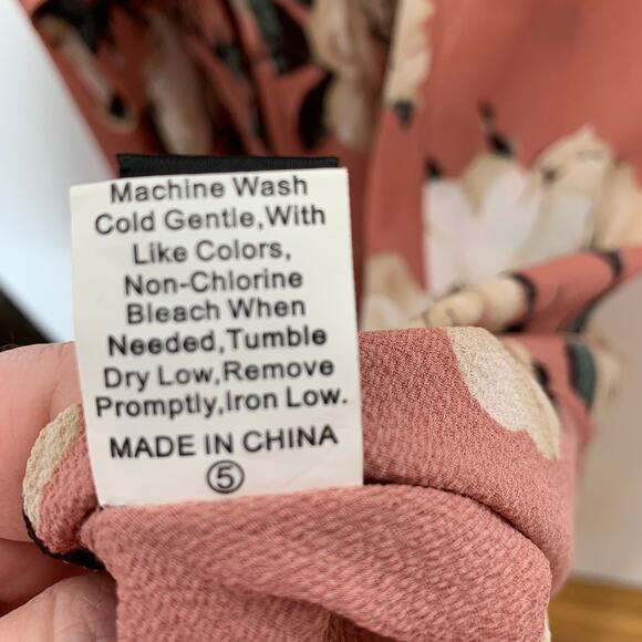 3/$20 NWOT Shein plus size pink floral print tie belt ruffle sleeve dress SZ 3X - Picture 9 of 9